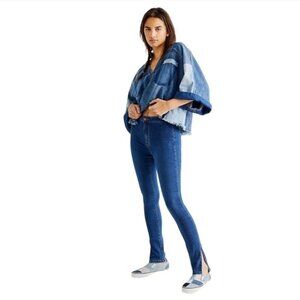 Free People We The Free Riley Slit Hi Rise Split Hem Jeans Size 30